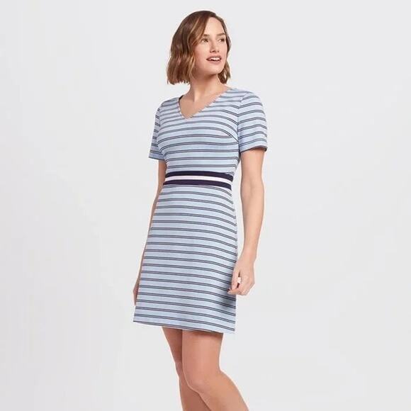 Draper James NWOT Blue Stripe Ponte Sheath A-line Dress sz Small - Picture 1 of 9